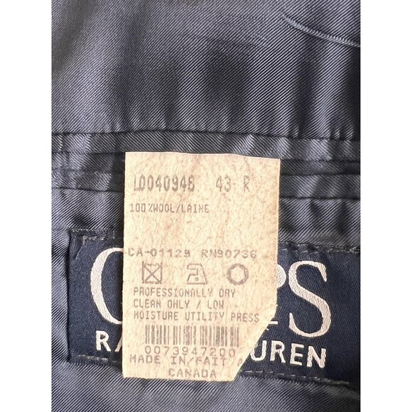 Chaps Ralph Lauren Blazer Mens 43R Wool Gold Buttons Double Vent Classic Jacket - Picture 6 of 13